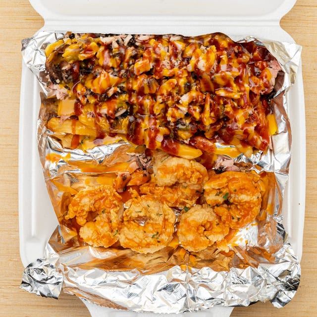 5 Pc Shrimp & Jerk Fries.